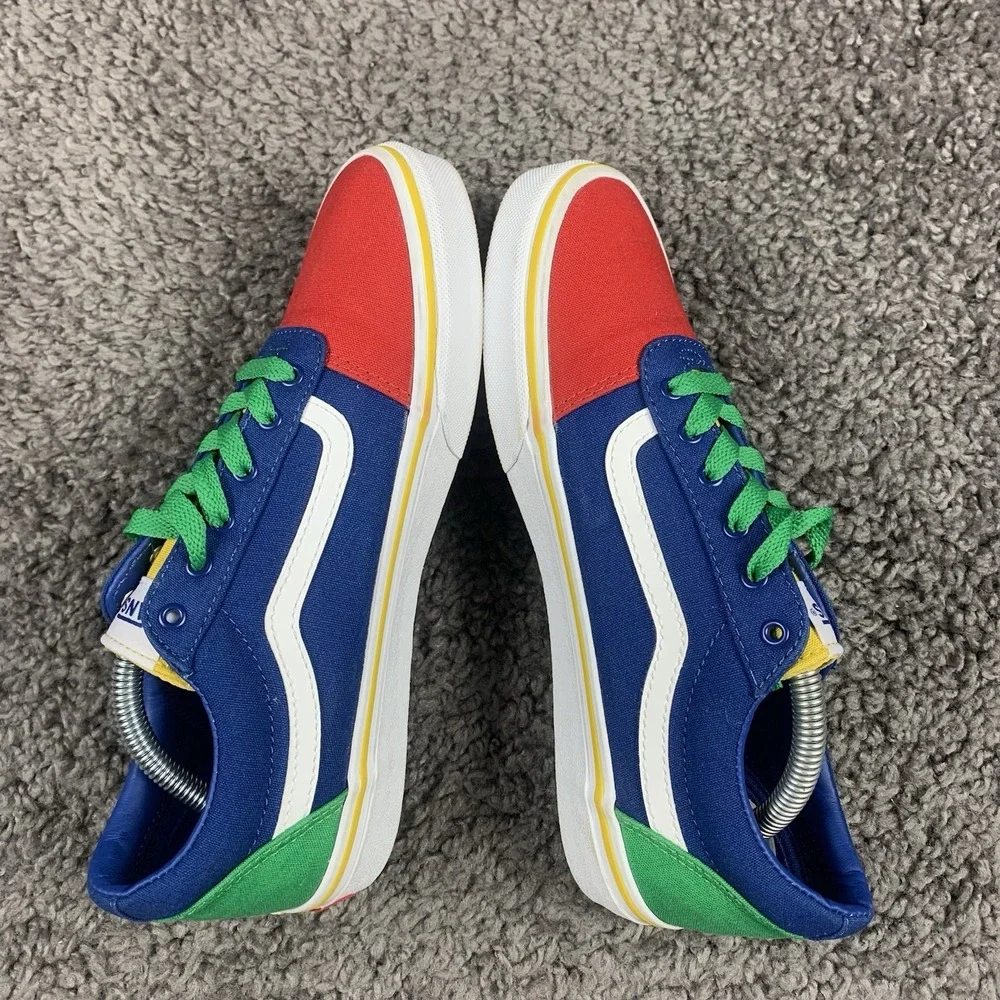 Vans Sneakers Youth Kids Sz 6 Old Skool Yacht Club Skate Shoes Red Green Blue